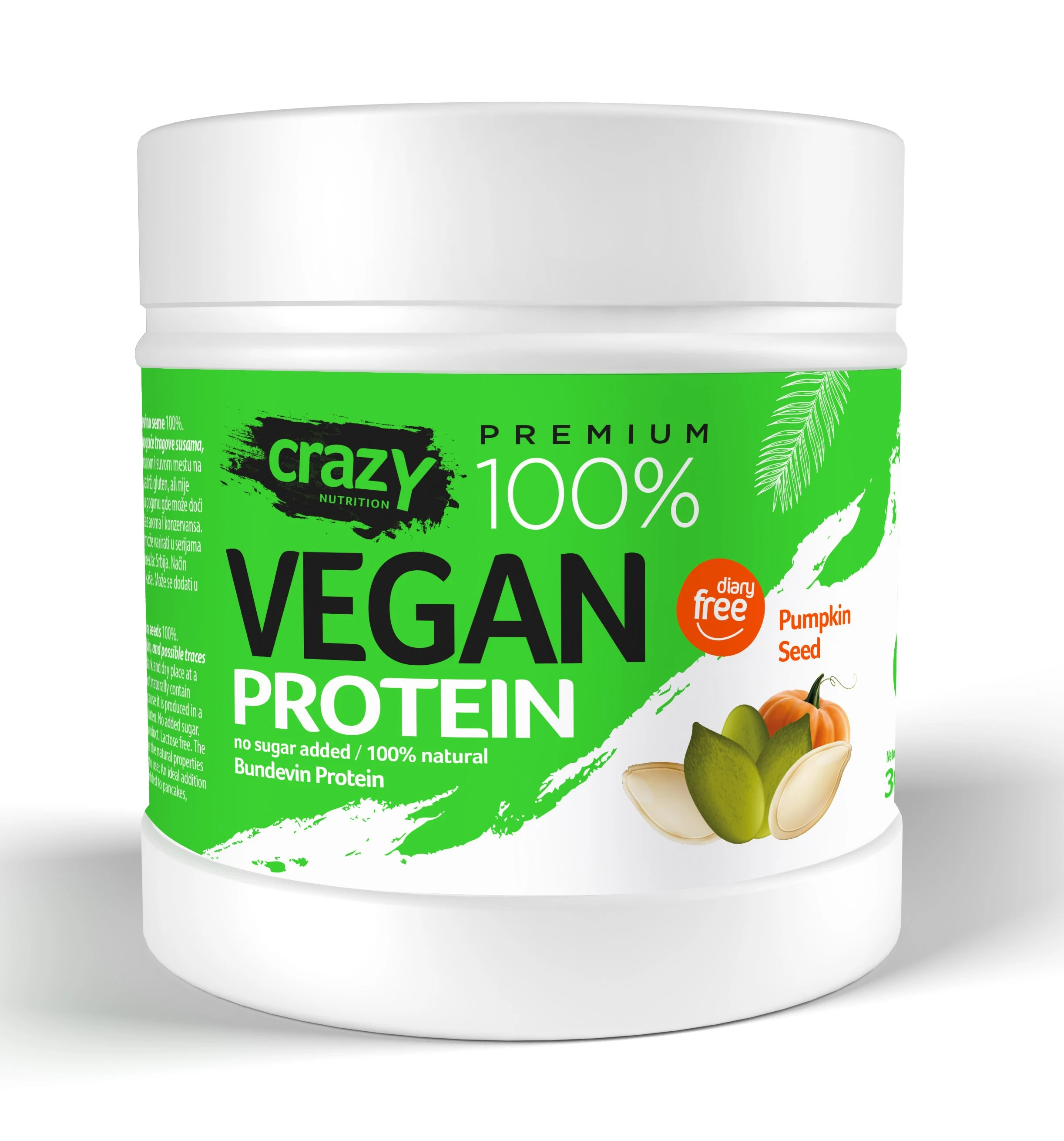 Bundevin protein Vegan 300 g Crazy Nutrition